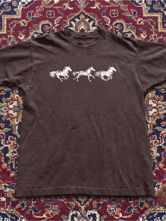 Gildan Other - Horse Graphic Tee - Gildan Brown Tee with White Running Horse Trio Graphic